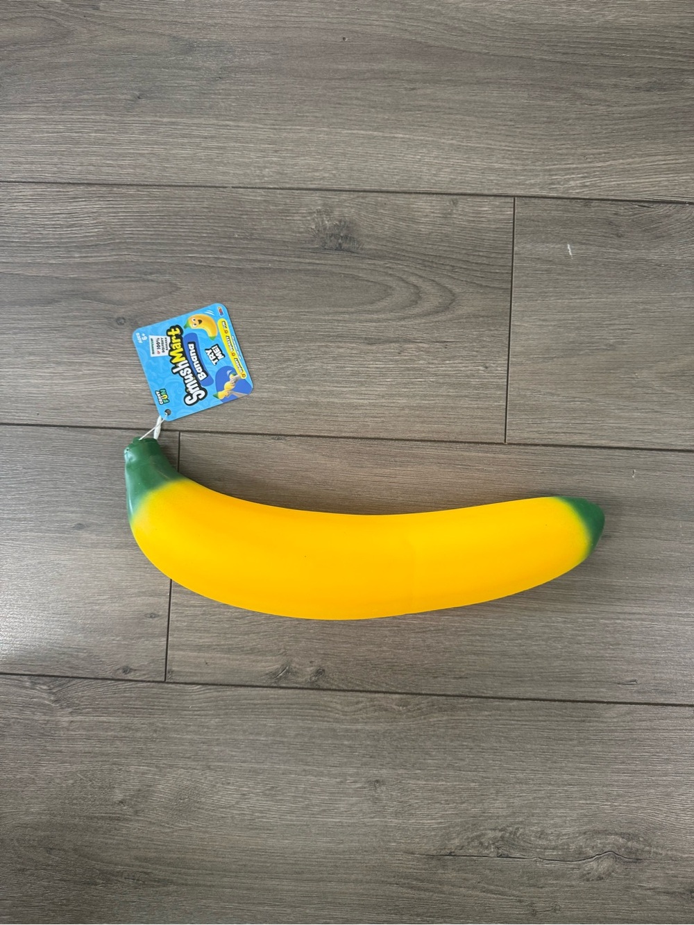 Smushmart Yellow Banana Squish Toy with Green Tips